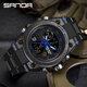 Sanda Watch Student Sports Sports Teen Junior High School Student High School Climage de estudiante Electrónico Reloj de la escuela Regalo 739 Black Blue