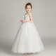 
Dev Ake children's dress girl princess skirt host high-end piano performance evening dress little girl wedding summer big boy BX683 long sleeveless white 130 (recommended 41-50 Jin [Jin equals 0.5 kg])