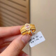 Ruinuo Gold Medieval Pigeon Egg Ring Women's 999 Pure Gold Niche Design Closed Ring Birthday Gift for Girlfriend Gold Ring Pink Gold Weight About 3g/Number 10-19 Available