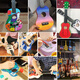 
FERMIN assembled ukulele DIY small guitar handmade homemade material package painted hand-drawn drawing doodle wood 21 inch round-set three 21 inch
