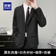 Luo Meng suit set, a complete set of new wedding performance, Korean version, casual commuting, college student interview, professional formal suit, black suit + trousers + white shirt + tie (four-piece set) M