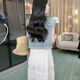
WVIRTJE long dress with high-end latest style this year's popular denim vest lace suspender suit for women in summer. White suspender skirt + vest 694# [high quality suit M [recommended 95-105Jin [Jin equals 0.5 kg]]