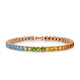 Haikai 18 gold K bracelet for women inlaid with gradient crystal gems, high-end birthday gift for wife and girlfriend on Valentine's Day, rainbow multi-color crystal bracelet x crystal 10.45 carats 17CM