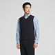 YOUNGOR sweater vest for men machine washable wool worsted wool anti-pilling and anti-static to improve experience Navy YBQW615198FVA XL 110cm