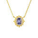 Shilian European Retro Light Luxury Tanzanite Necklace Clavicle Chain Female Sun God Hollow Lace 925 Sterling Silver K Gold Plated Necklace Tanzanite Necklace M