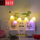 Socket lamp, linear light-controlled night light, lotus leaf mushroom lamp, light-controlled sensor lamp, dreamy color-changing mushroom lamp, LED energy-saving night light customization, 1 light-controlled lotus leaf lamp (color-changing)