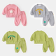 Dudu Home Children's Set Cartoon Spring and Autumn Baby Cute Two-Piece Set Casual Warm Autumn Boy Fashion Sweater Trouser Green 90cm