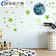 Chuangjingyi wählt 30 cm leuchtende Mond leuchtende Sterne kreative fluoreszierende Wandaufkleber Kinderzimmerdekoration Cartoon Streifer Himmel Aufkleber aus (blaues Licht) 1 Mond + 1049 Sterne DOTS_BIG