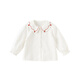 DAVE&BELLA children's long-sleeved shirt cotton girls' top spring new baby shirt children's clothing toddler bottoming shirt white ready in stock 100 cm (recommended height 90-100cm)