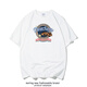 Motaring Trend Brand Retro Street Hong Kong Style T-Shirt Herren kurzärmelig Sommer Neue lose und vielseitige Ins reine Baumwolle halbärmelte Basishemd Schwarz T 3893 XL