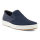 ECCO Herrenschuhe Leinwandschuhe im Freien Freizeitschuhe Single Schuhe Stoffschuh ein Fuß niedrig flacher Mund atmungsaktives Licht und stetig Frühlings- und Sommer Marine/Marine/Lion [Dunkelblau] 40