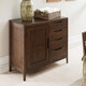 Womu Solid Wood Side Cabinet American Solid Wood New Chinese Restaurant Cabinet Simple Cupboard Modern Side Cabinet with Door Side Cabinet [FS-1104 New]