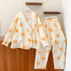 月子服夏季产后棉纱布哺乳睡衣女春秋孕妇喂奶家居服套装可外穿纯 橙色橘子和服A1049#A M 80-100斤