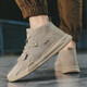 Jeep Herrenschuhe Leichte Kee-Resistante Jeep 2025 Frühlings- und Sommer-Martin Boots Herren Soft Sohle Mid-Top Flat Casual Schuhe Echte Lederschuhe Herren Sandfarbe (Empfohlen von Ladenmanager) 40