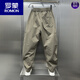 
ROMON 2024 Autumn Zipper Scimitar Working Pants Men's American Loose Straight Harem Pants Outdoor Versatile Casual Pants Black M