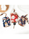 Nanbowan Pull-out Key Bag Fabric Damen Storage Bag Internet Celebrity Card Bag Zwei-in-ein-kleines einfaches Schlüsselset Mini Deep Khaki Dunkelrote, verheißungsvolle Cloud