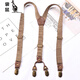 Kangourou (Kangourou) Kangourou New British Retro Y-Shaped Sous-cendier pour hommes et femmes, ceinture de suspense forte à quatre cingles pour Brown