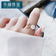 Lemiao Japanisch und Korean beliebter Flash Diamond Imitation Crystal Zirkon Blütenring mit einem leicht eingelegten süßen und vielseitigen Liebesblumenöffnungs -Dekoration 15#14123A (Champagner Gold) All Size