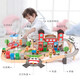 Little Brack Gleisspielzeug Kinder-Holz-Set kleiner Zug 3-6 Jahre alte Jungen und Mädchen Zhiyi Geschenk 4 Jahre alt 5 Jahre alt [Buchenholzmaterial] 139 Teile umweltfreundlich freundliche Stadträume [Elektrozug]