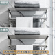 Moenbo towel rack full copper folding bath towel rack bathroom hole-free towel towel storage rack bathroom bathroom bathroom pendant 702 copper gun ash folding bath towel rack 50cm-double rod