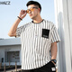 Zhidou Dou Do dof fettem Mann T-Shirt für Männer, trendiger dicker Mann extra großer Kurzärmel-T-Shirt für Männer, dicker Mann, plus großer Bauch, halbärmeliges Basishemd lose T1049 10xl XL (160-180jin [Jin gleich 0,5 kg])