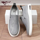 
Seven Wolves men's shoes canvas shoes men's casual shoes summer shoes men's breathable and versatile one-foot laziness shoes old Beijing cloth shoes gray 9443 42