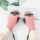 Japan's HKNA quality high-end heating gloves half-finger USB charging heating gloves women's hand warmers men's autumn and winter dual-use office hand warmth birthday gift light gray. [USB power heating-free 1.5 meter extension cable] One size fits all