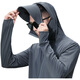 Hadun Sun Protection Clothes Men's Ice Silk Breathable Quick-Drying Jackets Summer Skin Outdoor Lightweight Fishing Wear Customized Logo Printing Light Gray Detachable Brim XL 130-150Jin Jin is equal to 0.5 kg