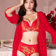 Victoria Palace Ben Ming Nian Underwear Bra Sexy Wireless Bra Push Up Side Breast Bra Sexy Lace Underwear Big Red Big Phoenix 75B 34B= Medium Thick