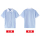 Xin Yueqing children's summer short-sleeved shirt for boys and girls, primary and secondary school uniform shirt, white collar, blue pinstripe half-sleeved top, thin striped boys' short-sleeved shirt 160 cm