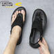 Sandalias de hombres dinámicas de camello alemanes para el verano Nuevos zapatos de playa informales Sandalias sin deslizamiento Sandalias de doble propósito Flip Flip Flopslip 3880 Negro (tamaño de zapato deportivo) 38