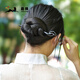 Chai Shi hairpin, new Chinese style hairpin, ancient style, high-end sandalwood, Chinese style hairpin, daily Mid-Autumn Festival gift, ebony-Ruyi 1 piece