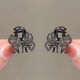 Kahneman Small Clip Women's Cat's Eye Hollow Bow Bangs Clip Cute Girl Versatile Top Clip Back of Head Small Hairpin Black Rhinestone Bow Clip 2