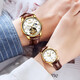 OLEVS Swiss certified brand couple watch fully automatic mechanical watch men and women watch luminous waterproof trendy couple watches upgraded enhanced version-3601+6629 brown leather white