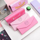 
Tingbai folding triangle glasses box for male and female students Korean fresh and cute creative and personalized portable sunglasses box Folded style-flamingo on white background glasses cloth
