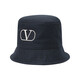 Valentino Damen Fabric Hat Fisherman's Hat Eimer Hut 2Y2HGA32 HCY 671 NAVY V LOGO Stickerei 59 59