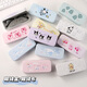 Cute Kuromi glasses box with anti-pressure and anti-fall portable women's eye box sunglasses student storage box glasses box + glasses cloth (three Kuromi)