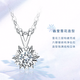 LAOLATU diamond platinum necklace for women PT950 platinum snowflake diamond 2025 new Chinese Valentine's Day gift for girlfriend and wife pt950 platinum necklace + pt950 diamond 20-cent pendant