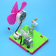 Hand-cranked generator model physics science experiment science toy DIY student science and technology small production homemade handmade hand-cranked generator fan model