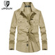 
JP autumn outdoor men's long-sleeved shirt lapel casual shirt 1283 khaki M-170