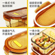 创得耐热玻璃保鲜盒 微波炉专用饭盒上班族学生带饭密封碗分隔便当盒 三隔长1050ml+深海蓝包+餐具
