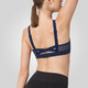 YVETTE Low-Strength Women's Sports Bra Yoga Fitness Pilates Sports Bra S100178A02 69A Navy Blue L(80A-80C)