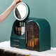 Jingzhangmiao Cosmetic Storage Box Chinese Valentine's Day Gift Cosmetic Mirror with Light Cosmetic Box Desktop Desktop Cosmetic Mirror Dark Green LED Light + Soft Fan