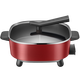 SUPOR electric hot pot household multi-function electric hot pot electric cooking pot 5L Maifan stone color double pot H2828FK814Y red 5L