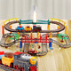 Fenming Children's's Toys Electric Train Train Car Toys Car Toys High-Speed ​​Railway Toys Set With Music Boy Gift Model [Music Train + Car + Sound and Light Bridge]