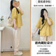 Ranqi Mommy Schwangere Frauenanpassungen modische Sommerhose Zweiteiler Sommer kleines Kurzarmhemd Top Sommerkleid modische gelbe Top + Aprikosenhose [Anzug] M.