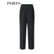 PORTS Women's Autumn and Winter New Sewn Knitted Mid-calf Trousers LL9P031LWW042 Black S (4)