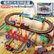 Fenming Children's's Toys Electric Train Train Car Toys Car Toys High-Speed ​​Railway Toys Set With Music Boy Gift Model [Music Train + Car + Sound and Light Bridge]