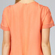 VOA jacquard crown crepe round neck short sleeve ruffle fashionable age-reducing loose straight mulberry silk jumpsuit KE688 Qinyuan Pink Orange (F49) XL