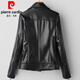 Pierre Cardin Sheepskin kleine Lederjacke für Frauen kurz 2025 neue große L -Größe modische schlanke HaINing Lederjacke Echte Lederjacke Schwarz 3xl